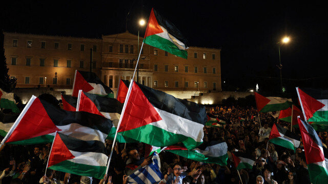 تظاهرات گسترده حمایت از فلسطین در پایتخت یونان
